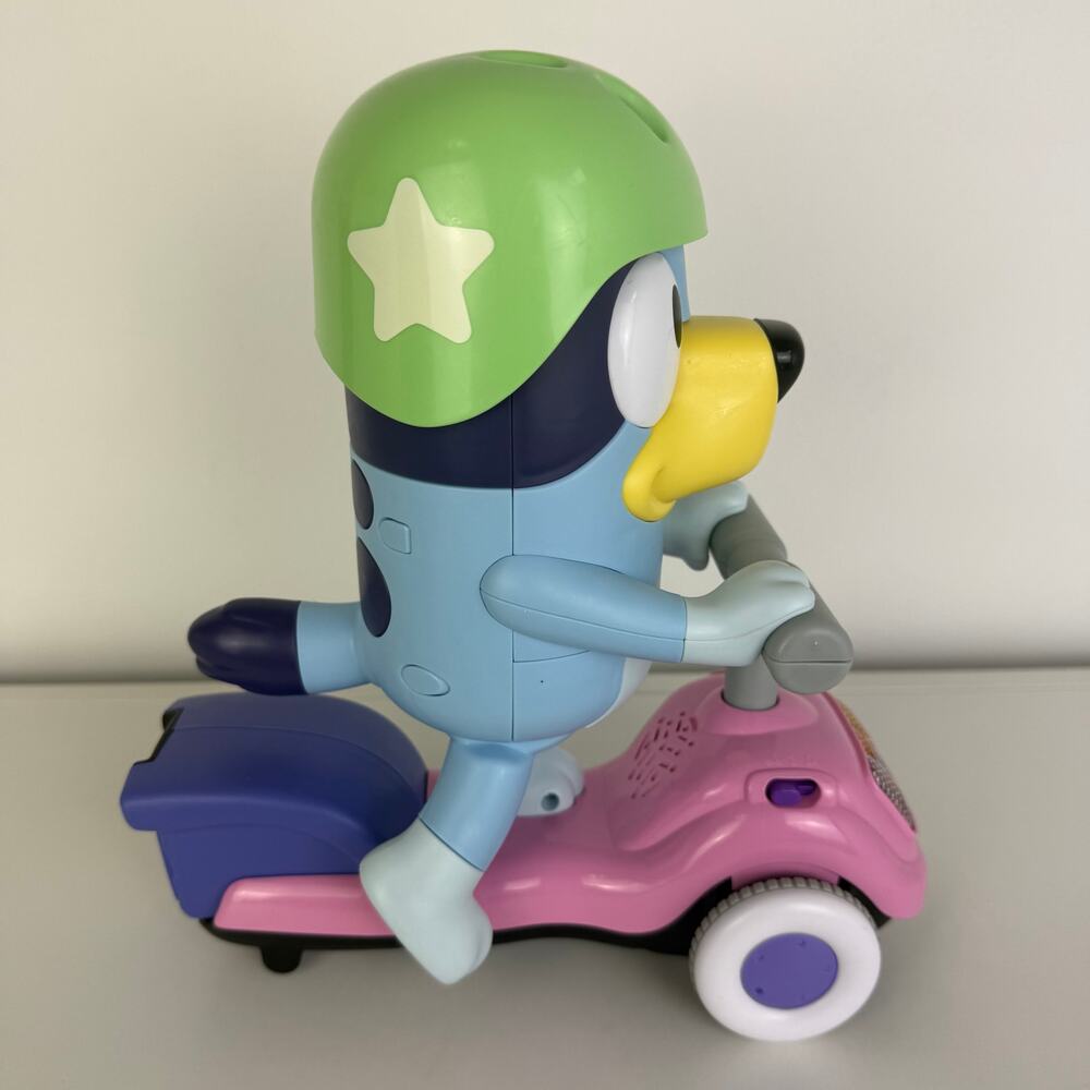 VTech Toddler Kids Bluey Scooter Time Plays Music Learning Games Toy TESTED